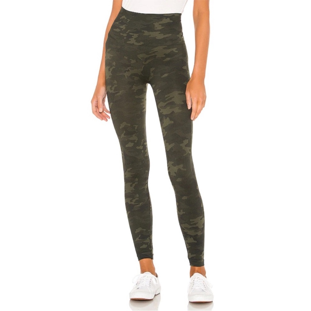 Spanx Army Green Camo Leggings | Size Medium 26” Inseam